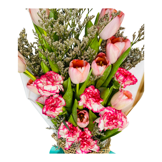 Pink Tulips & Carnations Bouquet