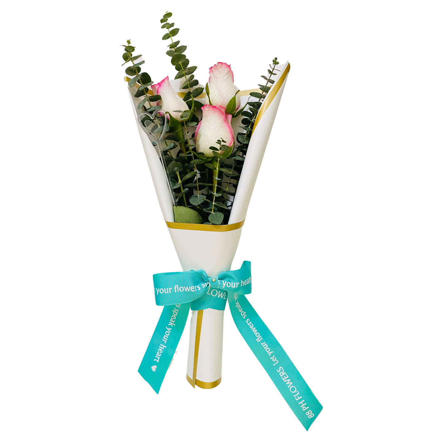 Two-Tone Pink Roses with Eucalyptus