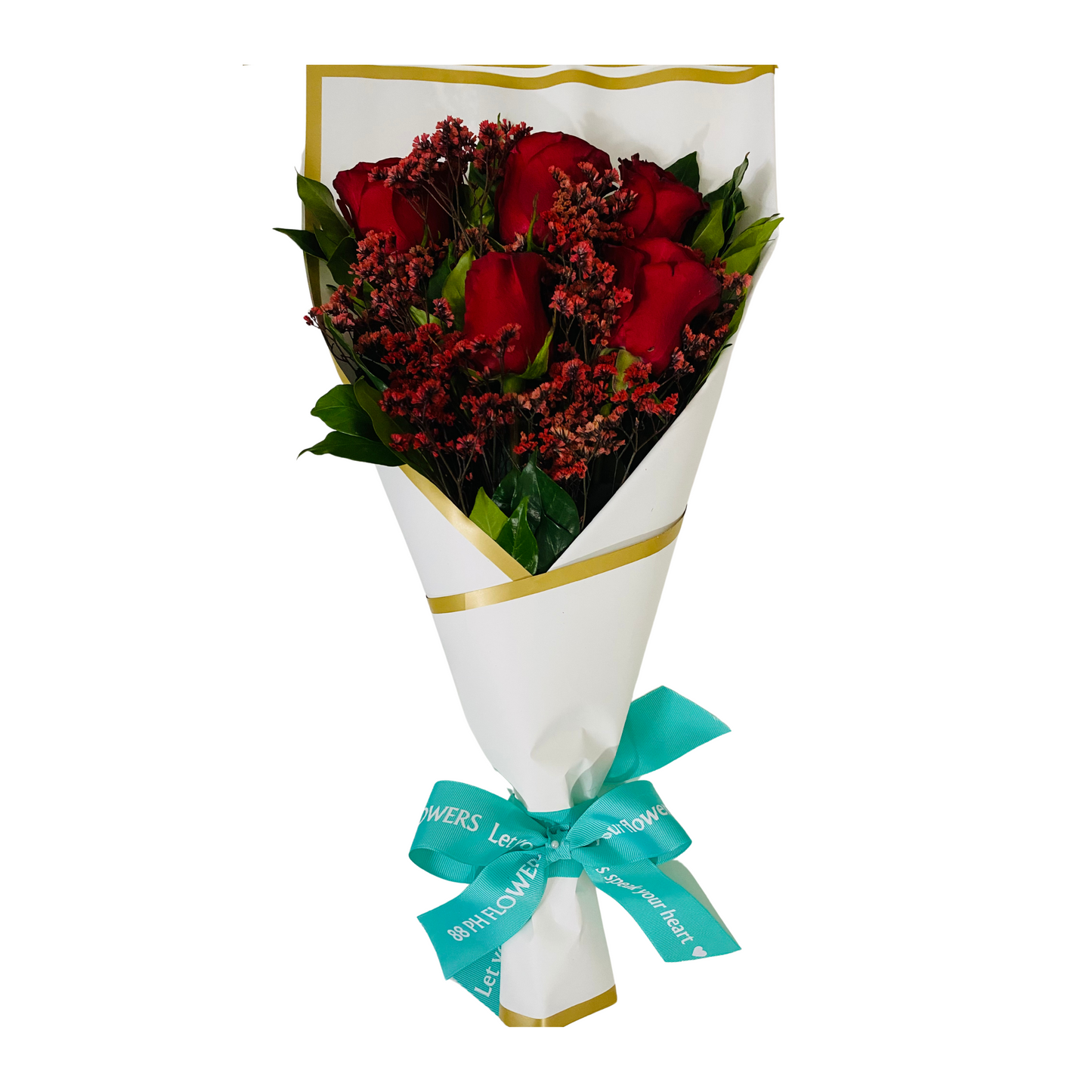 Red Roses with Rustic Fillers