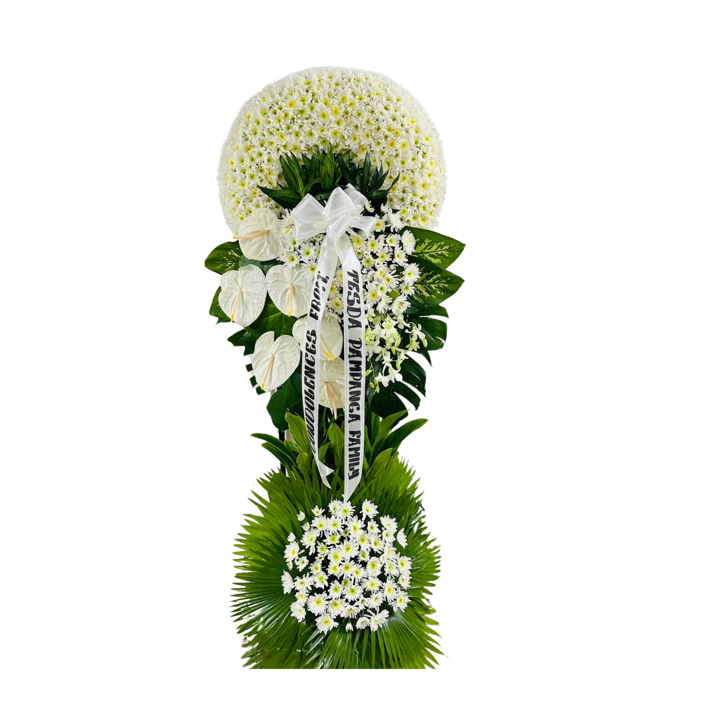 Serenity Tribute White Sympathy Flower Stand (Sympathy 2) 🕊